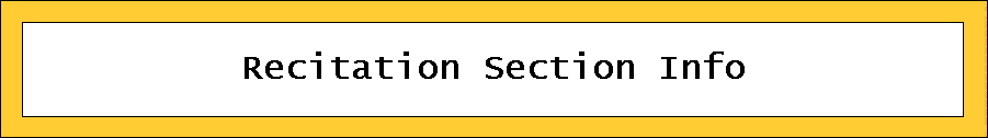Recitation Section Info