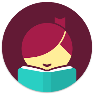 Libby app icon: a person with red hair reading a green book.