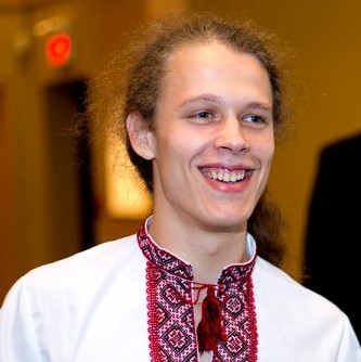 Roman wearing a Vyshyvanka - traditional Ukrainian embroidered shirt