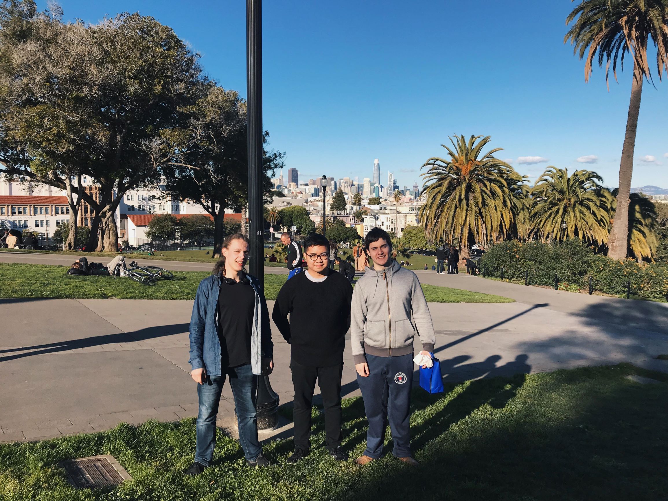 Roman, Ruben and Andre in Dolores Park, San Francisco.