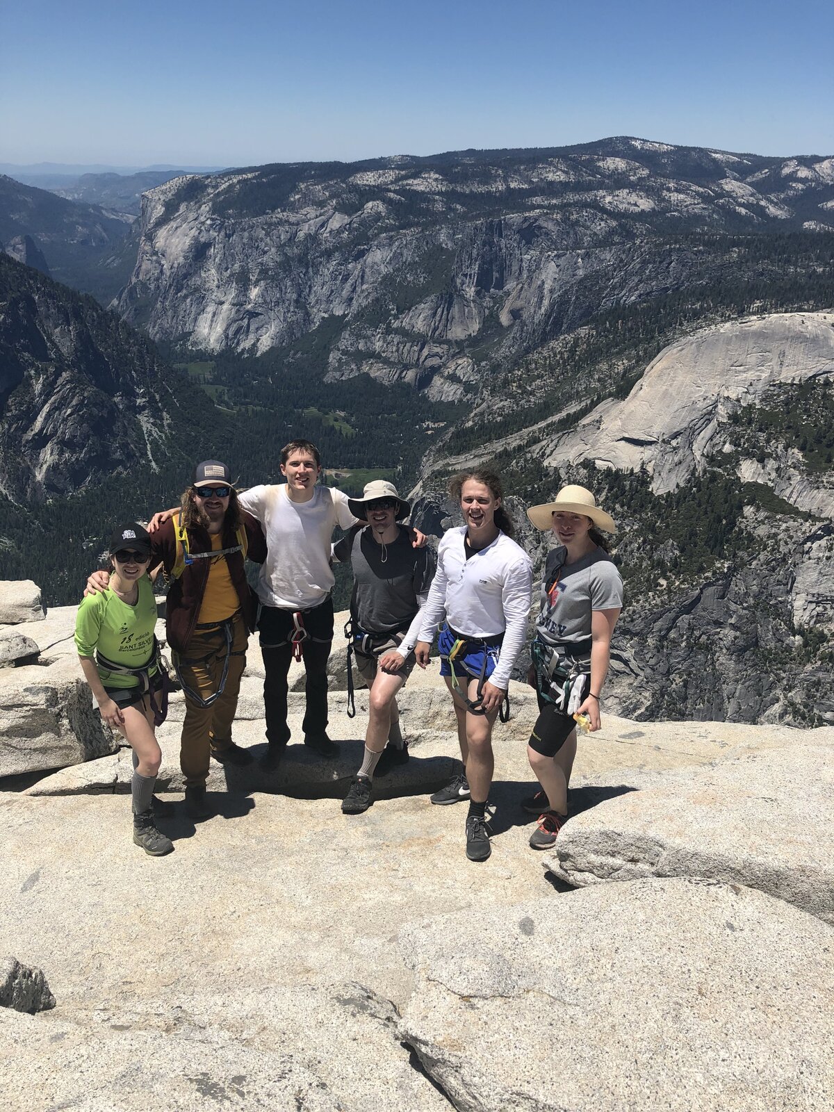 Six people from Miller group atop the Half Dome